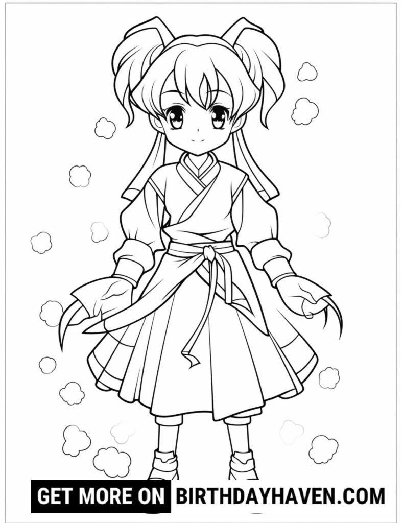 25 ANIME COLORING PAGES watermark page 0025