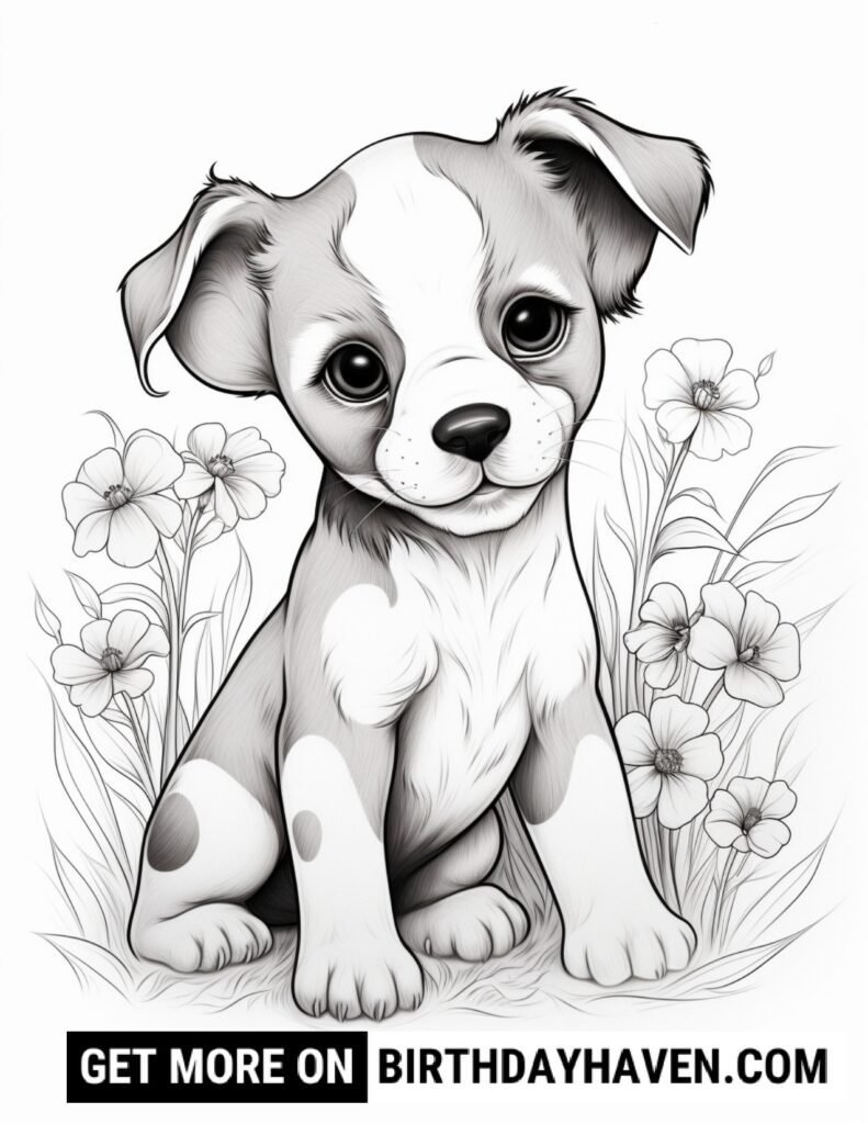 25 DOG COLORING PAGES watermark page 0022