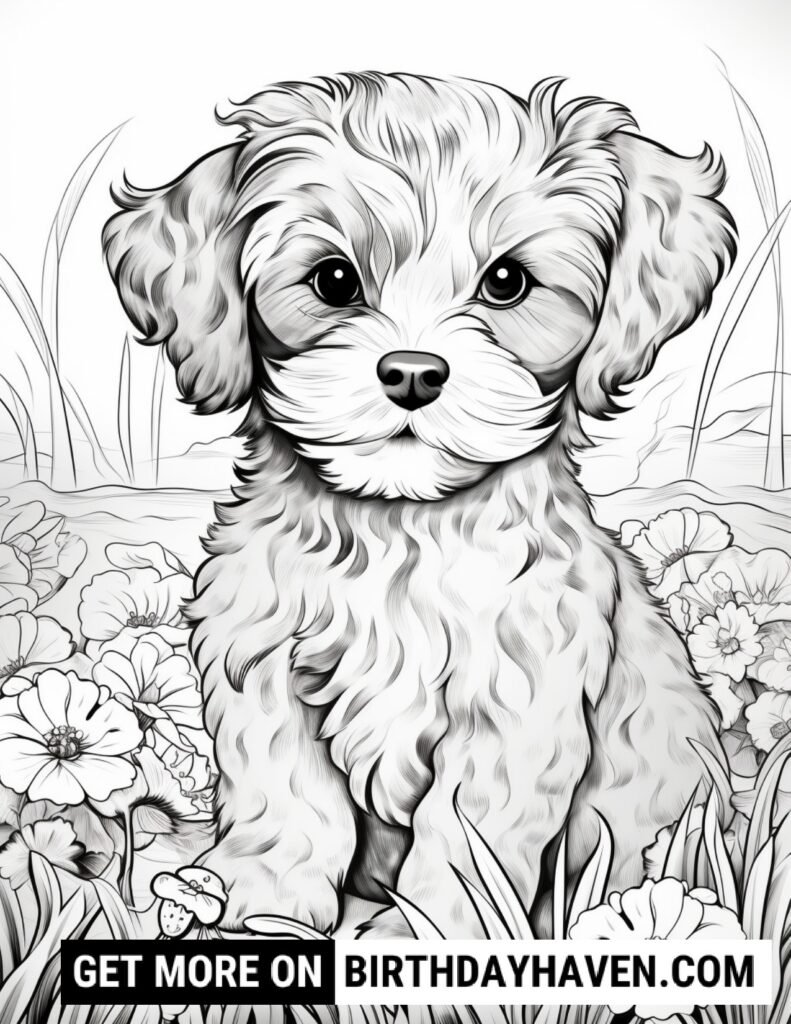 25 DOG COLORING PAGES watermark page 0025