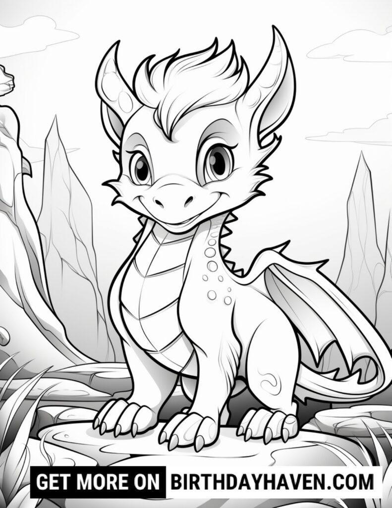 25 DRAGON COLORING PAGES watermark page 0021
