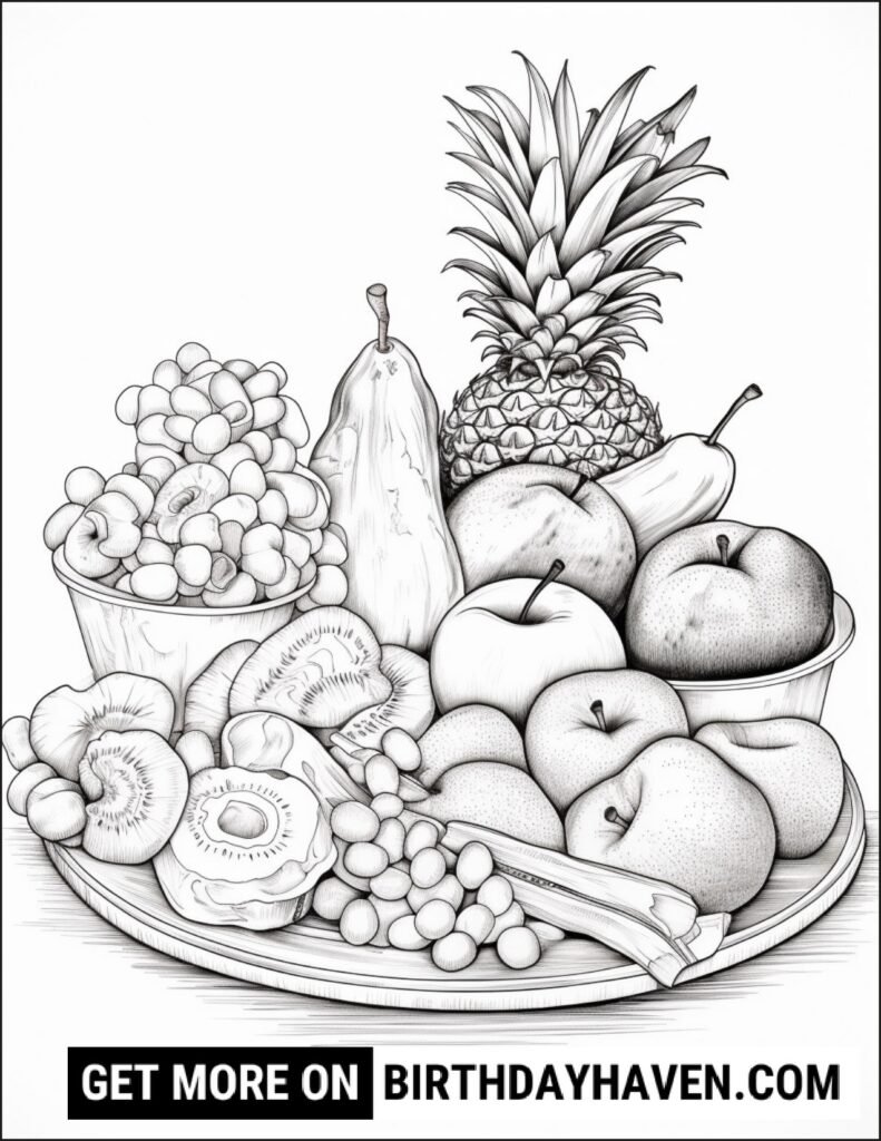25 FOOD COLORING PAGES watermark page 0022