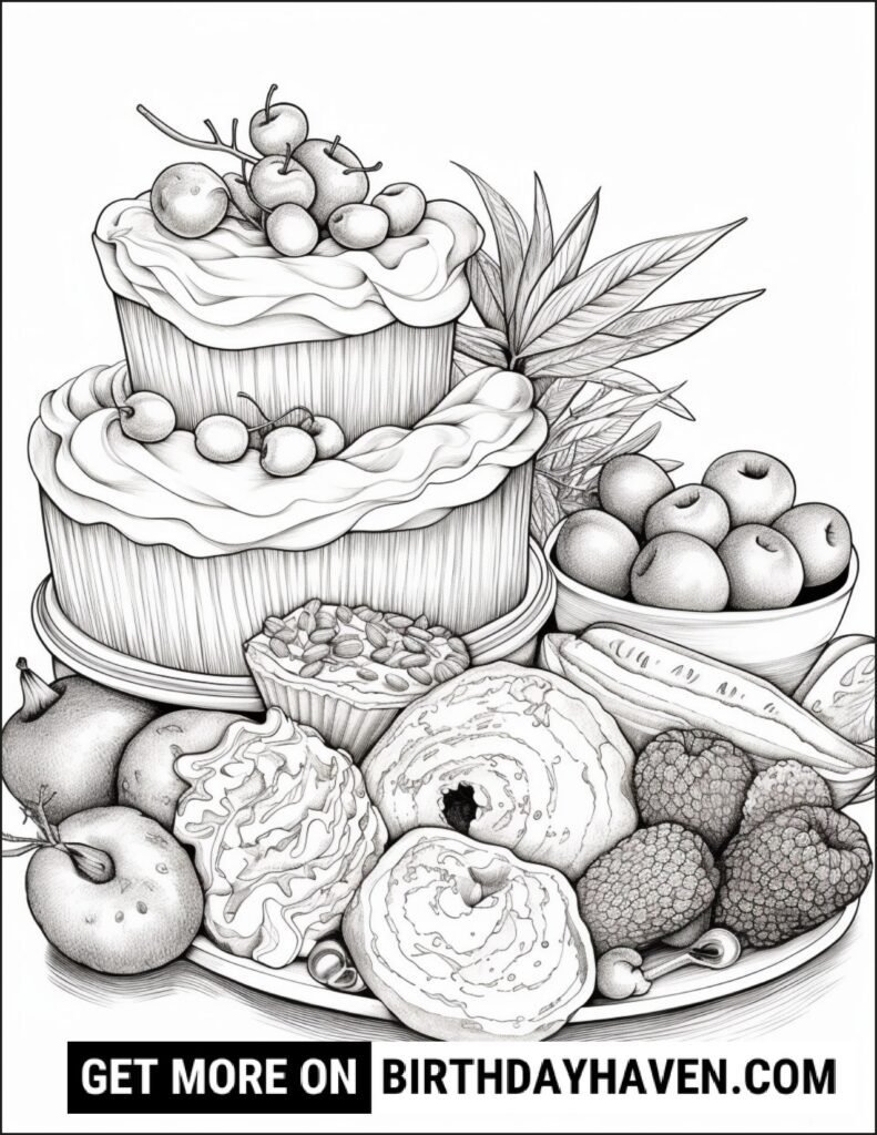 25 FOOD COLORING PAGES watermark page 0024