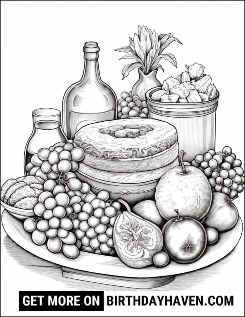 25 FOOD COLORING PAGES watermark page 0025